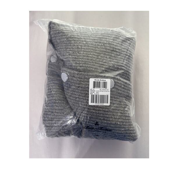 Brooks Brothers Mens Wool Shawl Collar Button Cardigan Sweater Size XL Grey New - Picture 10 of 10